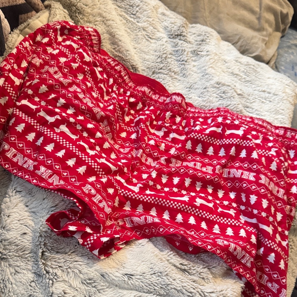 PINK Victoria's Secret Red Holiday Sleep Shorts